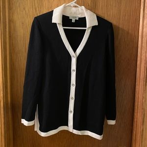 St. John Sport Black and White Knit Blazer